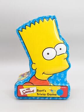 The Simpsons Barts Trivia Game Family Board Man Cave Tin Retro Storage Complete